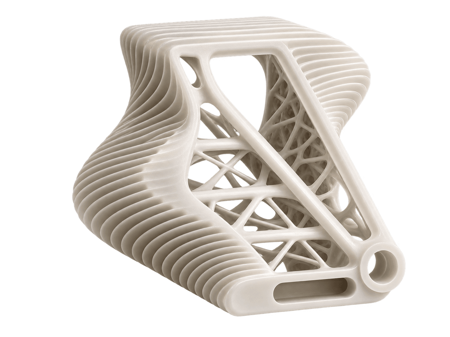 Pieza de resina impresa en 3D, en el estudio
